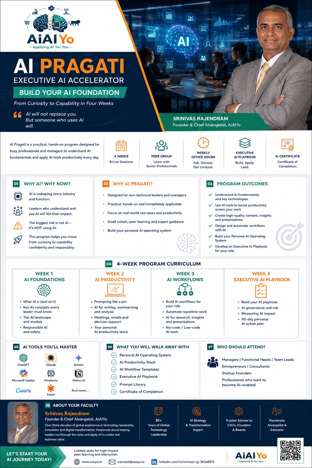 AiAIYo AI Pragati — 4-week Executive AI Accelerator programme overview and curriculum